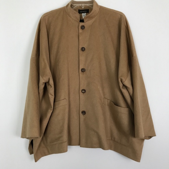 Eskandar Baby Camel Cashmere Silk Lined Oversized Boxy Coat Luxury Tan Trendy - Picture 2 of 13